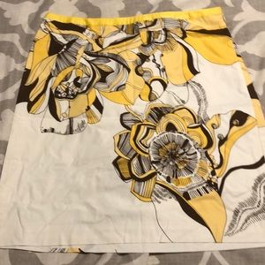 Cream skirt with yellow and brown florals